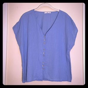 Short Sleeve Linen Blouse